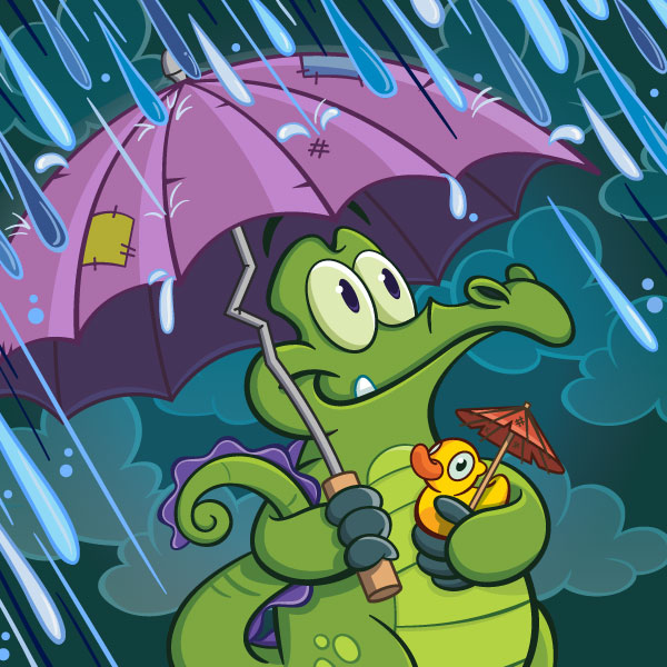 крокодильчик свомпи под дождем