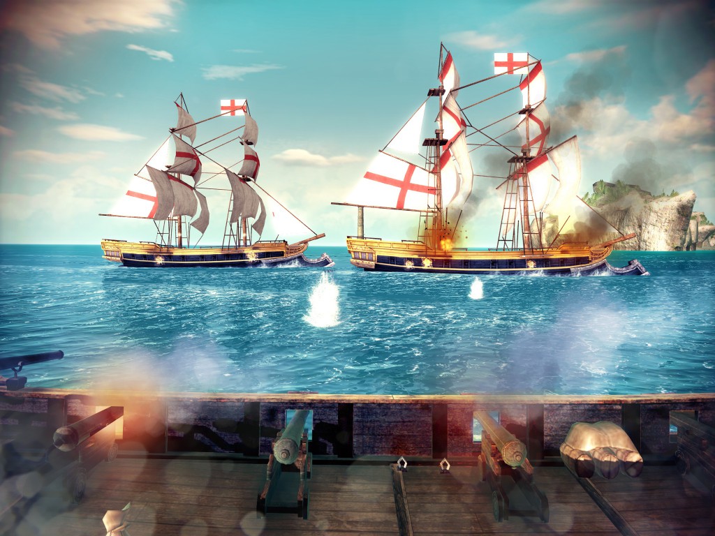 Assassin's Creed Pirates выстрел по кораблям
