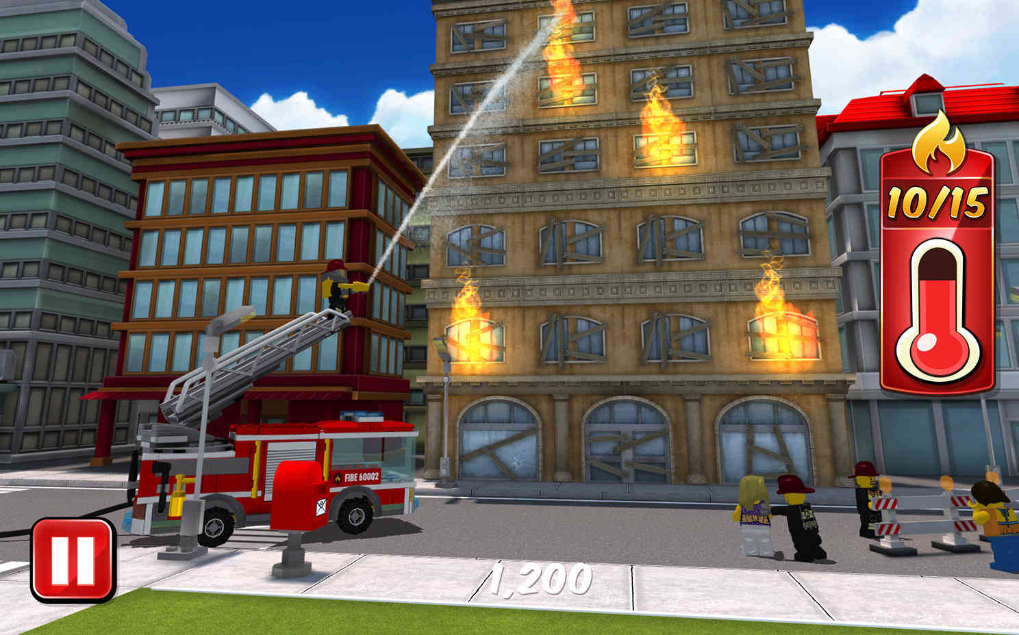 потушить пожар в LEGO City My City